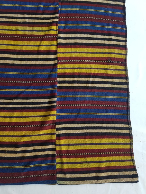 Vintage Handmade Traditional Turkish Striped Kilim Floor Rug Carpet 319x104 cm gallery