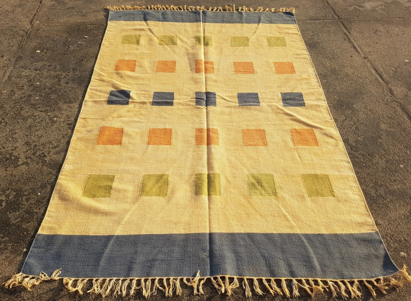Vintage Traditional Handmade Beautiful Turkish Kilim Floor Rug Carpet 202x132 cm gallery