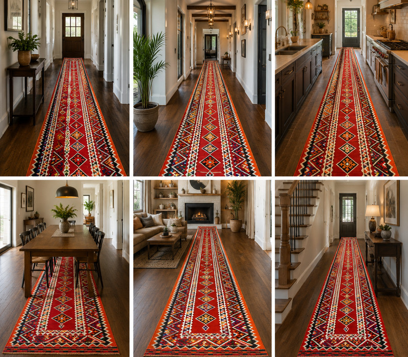 OLD,ANTIQUE CAUCASIAN,KAZAK,SHIRVAN ORIENTAL KILIM RUG 3' 9" x 28' FULL COLOR gallery