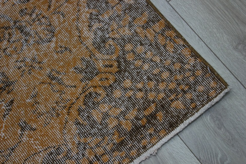 Anatolian Overdyed Handmade Carpet Traditional Vintage Orange Area Rug 5x10 ft gallery