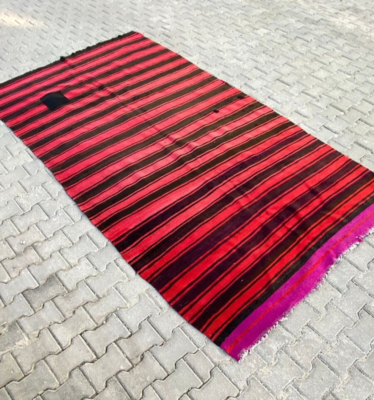 Striped Vintage Handmade Kilim Rug, 5.9x10.5 ft Large Rug, Anatolian Kelim Rug gallery