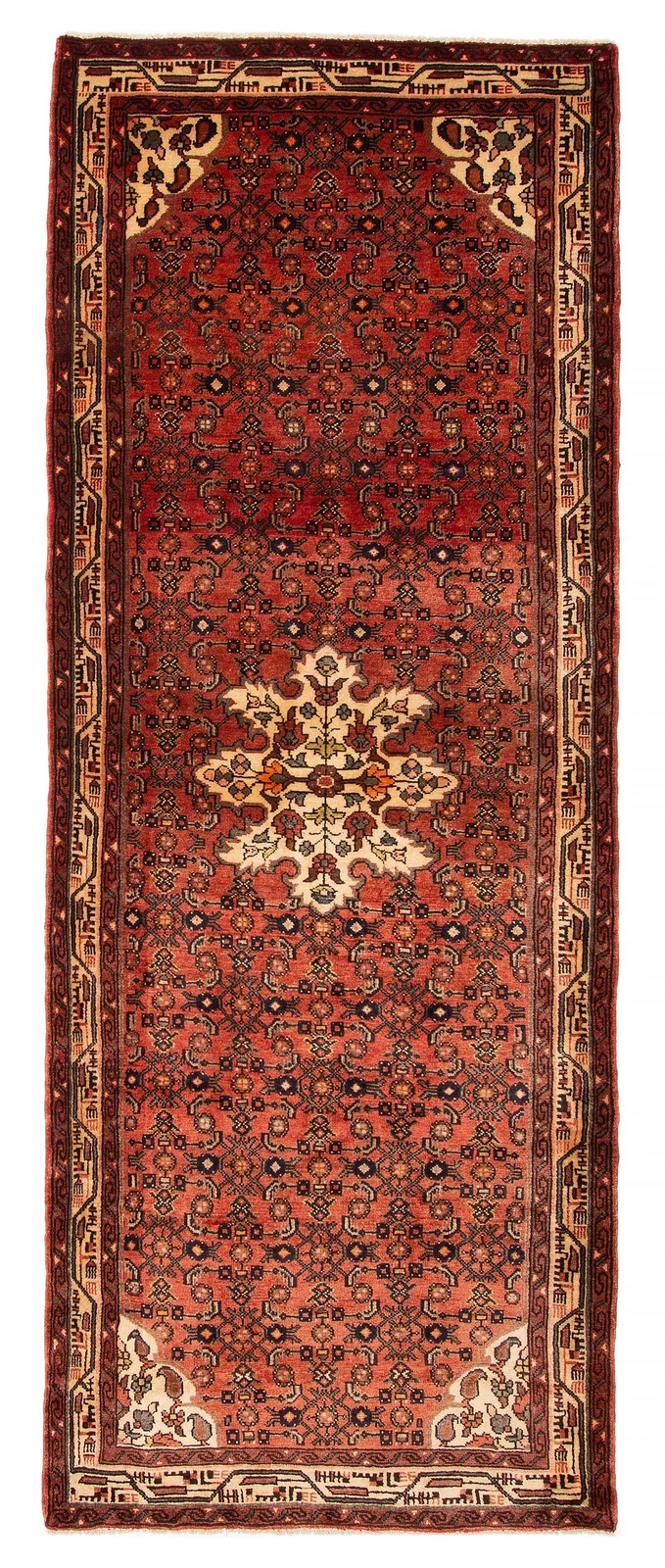 3'10" x 9'10" Vintage Hand-knotted Runner Rug Traditional Oriental Wool Carpet gallery