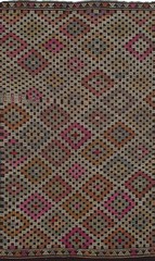 Vintage Hand Woven Area Rug 5’4″ x 8’9″ Traditional Wool Oriental Carpet