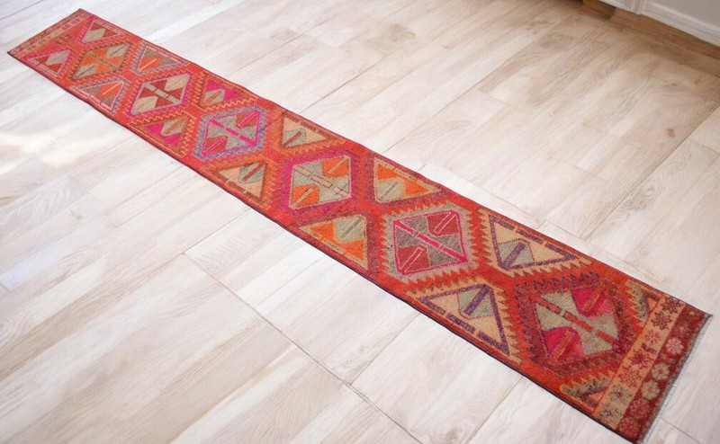 2x13 Runner Rug Hand Made Long Narrow Hallway Rug Low Pile. Actual 1.9 x 12.6 ft gallery