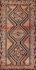 Tribal Traditional Handmade 9 ft Runner Rug Semi-Antique Nomadic Wool Carpet 4×9