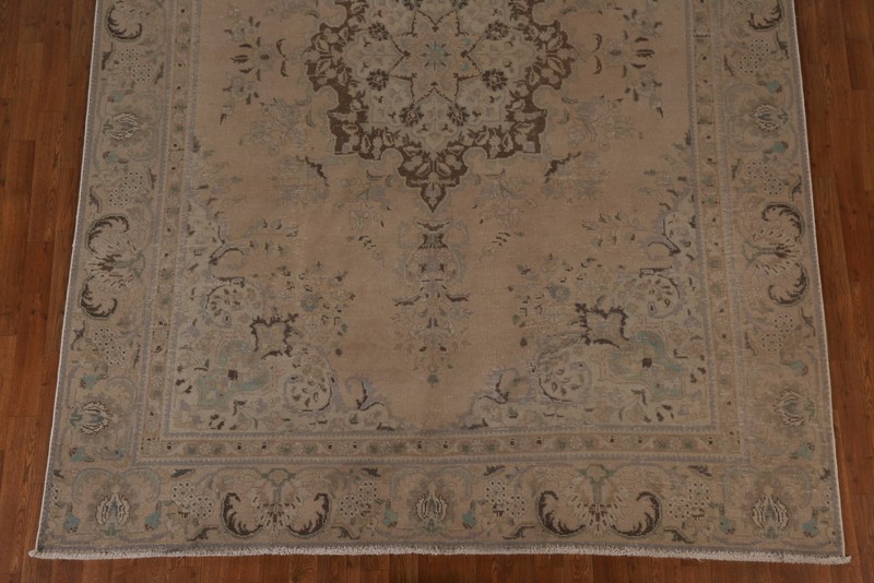Handmade Distressed Vintage Area Rug 8x11 Ft Living Room Wool Carpet Beige Rug gallery