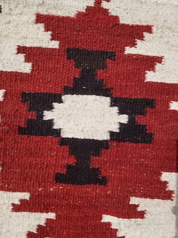 Vintage Handwoven Native American Navajo Wool Multicolor Kilim 2.9x1.4 ft gallery