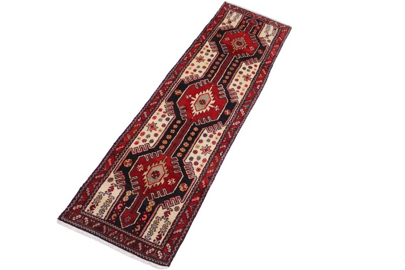 Handmade Red Wool Runner Rug 2'11" x 10'11" Tribal gallery