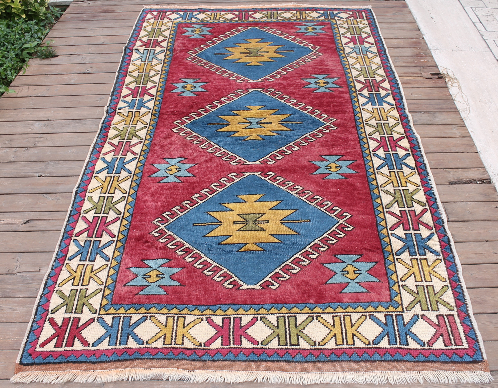 Turkish Rug 52''x87'' Handwoven Kars Carpet 133x222cm Wool Rug Modern Design Rug gallery