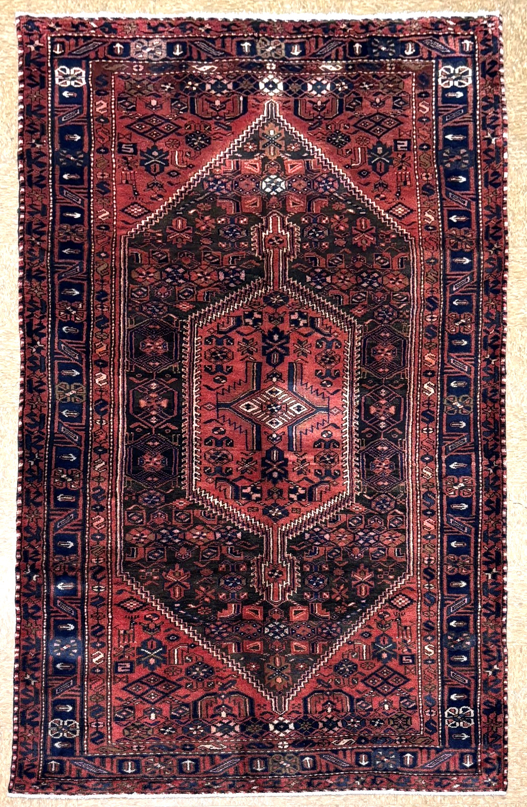 Vintage Hamedan Hand Knotted Wool Runner Rug 5x10 Tribal Oriental Area Rug Brown gallery