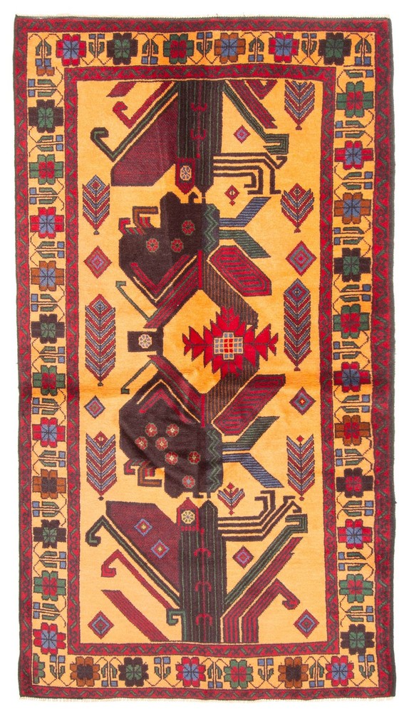 Vintage Hand-Knotted Area Rug 3'5" x 6'4" Traditional Oriental Wool Carpet