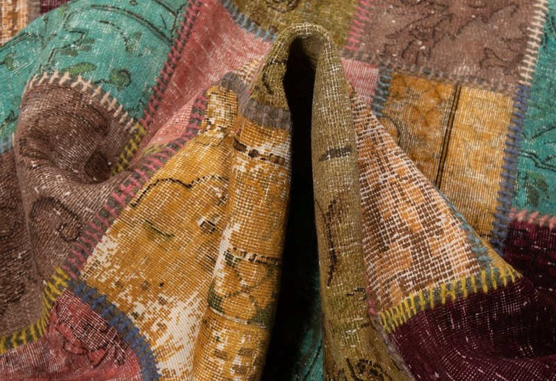 Patchwork 153x104 cm Hand Knotted Oriental Rug Vintage Carpet gallery