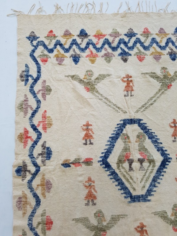 Vintage Handmade Traditional Beautiful Afghani Kilim Floor Rug Carpet 197x143 cm gallery