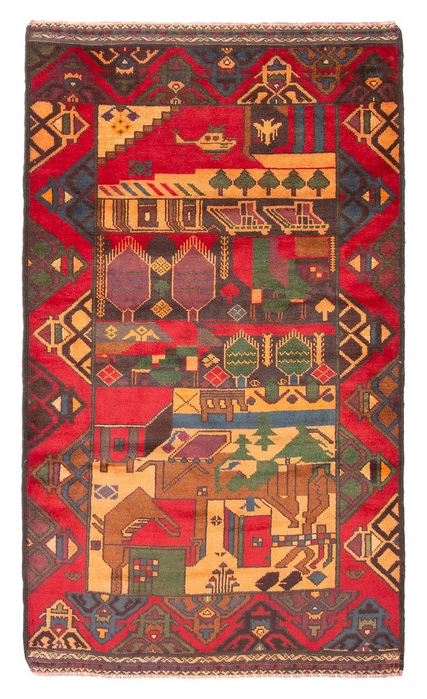Traditional Vintage Hand-Knotted Area Rug 3'7" x 6'3" Oriental Wool Carpet