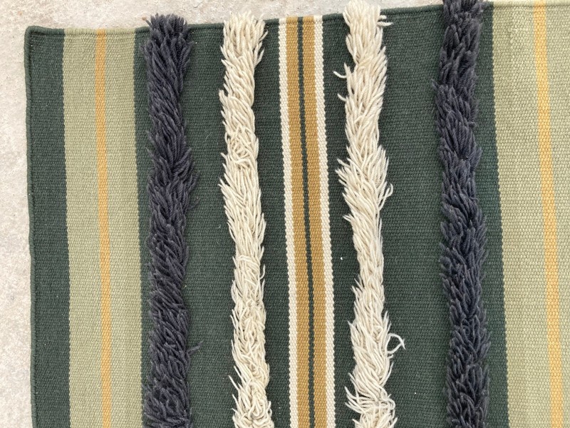 Vintage Traditional Handmade Lovely Striped Kilim Floor Rug Carpet 238x166 cm gallery