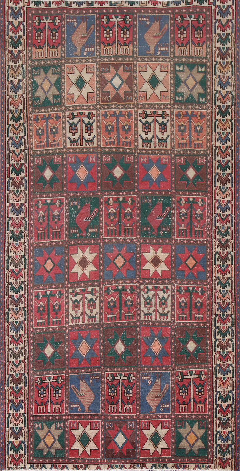 Vintage Tribal Traditional Wool Bakhtiari Hand-knotted Rug Area Carpet 5x9 gallery