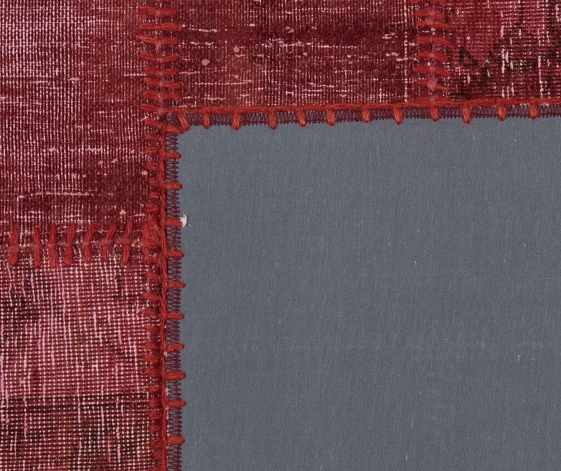 Patchwork 151x100 cm Hand Knotted Vintage Rug Carpet Red gallery