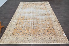 Oushak Turkish Vintage Rug 7×10 Kilim Rug Anatolian Handmade Boho Decor ORANGE