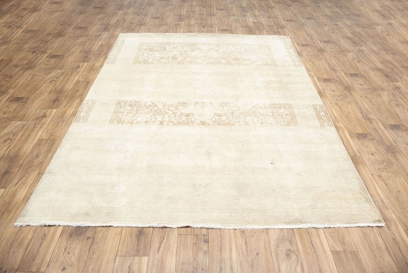 Semi-Antique Distressed Muted Oriental Wool Rug Living Room Carpet 6'7x9'7 Ft gallery