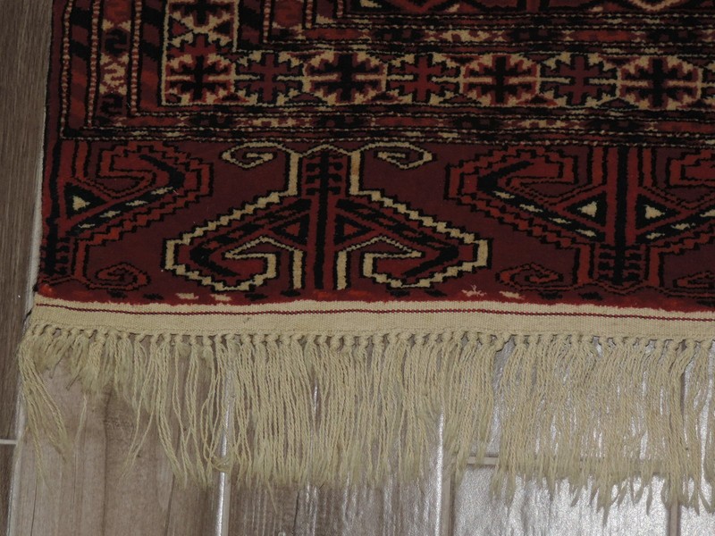 4x7ft. Handmade Turkoman Bokharra Wool Rug gallery