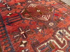 2×9 ANTIQUE CAUCASIAN RUNNER RUG handmade VINTAGE heriz real geometric red 3×9