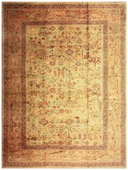 13X17 Antique Turkish Oushak Green Wool Area Rug 1890