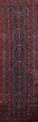Antique Vegetable Dye Blues Wool Hand-knotted Traditional 16 ft Runner Rug 4×16
