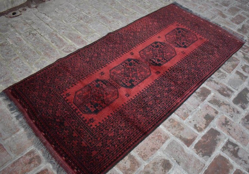 3'2 x 6'7 ft Hand Knotted Vintage Afghan Filpai Area Rug, 3x6 Tribal Wool Carpet gallery