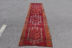 Turkish Rugs, 2.9×11.4 ft Runner Rug, Cool Rug, Vintage Rug, Bedroom Rug