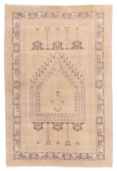 Vintage Hand-Knotted Area Rug 4’4″ x 6’3″ Traditional Wool Carpet