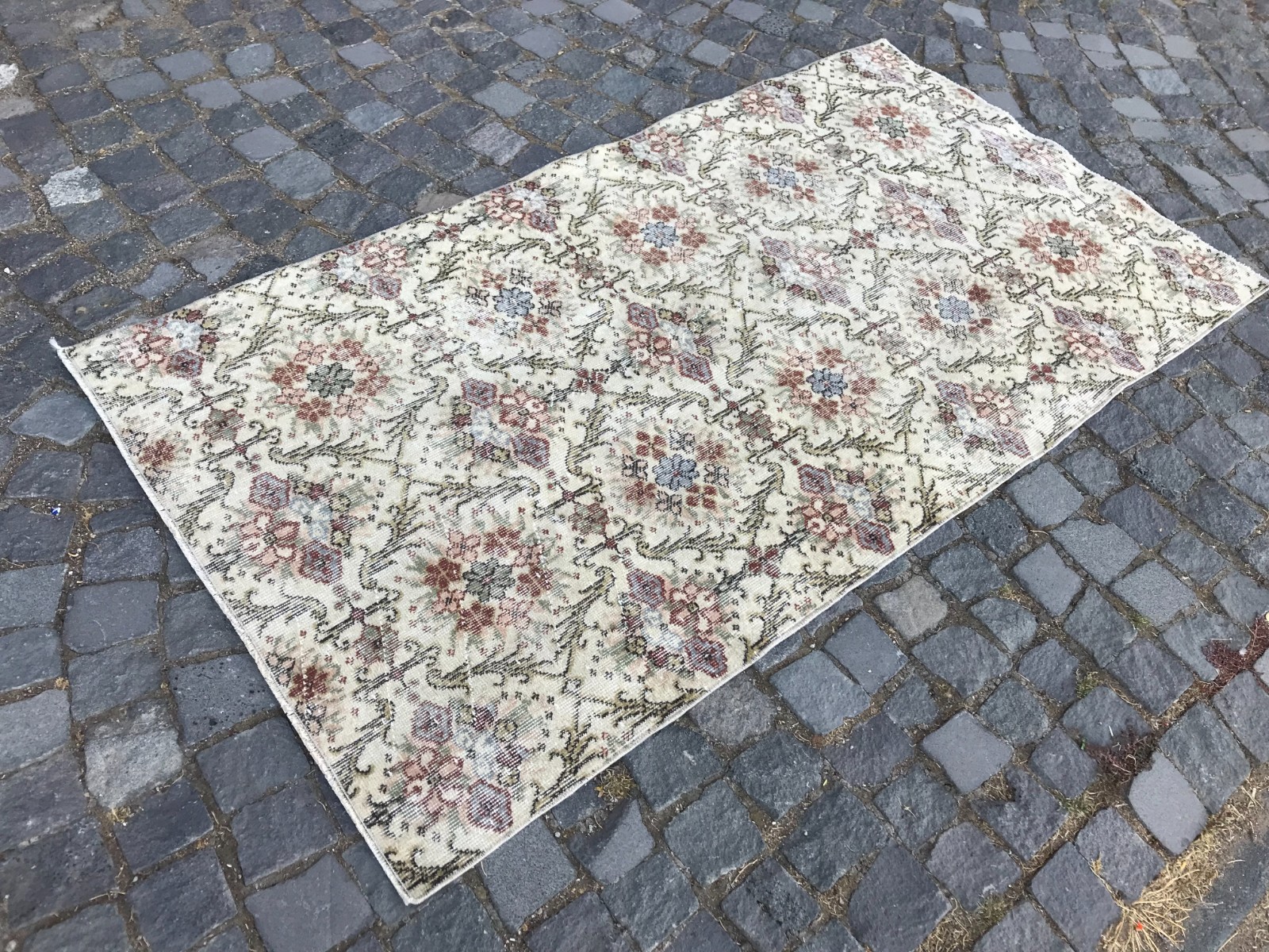 Bohemian Area Rug Handmade Wool Rug Turkish Vintage Traditional Rug Home Decor gallery