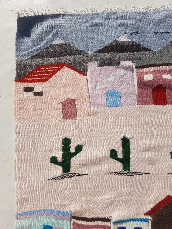 Vintage Traditional Handcrafted Latin American Kilim Rug for Home Décor 90x72 cm gallery