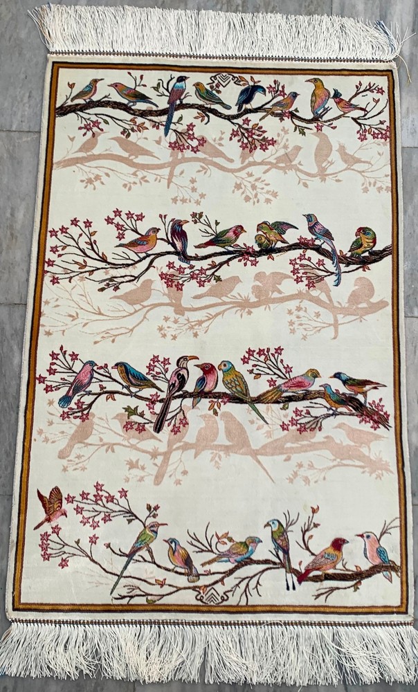 New Pictorial Rug Hi Qaulity Power Loomed Tree of Life Silk Carpet 2x3 ft