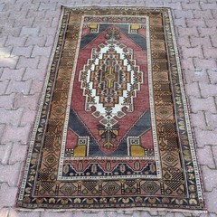 Dusty Rose Charcoal 4×7 Vintage Turkish Oushak Wool Reversible Rug – Tariff Free