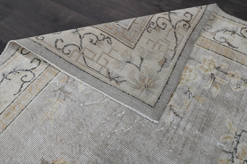 Oushak Turkish Vintage Rug 7x10 Kilim Rug Anatolian Handmade Boho Decor GRAY gallery