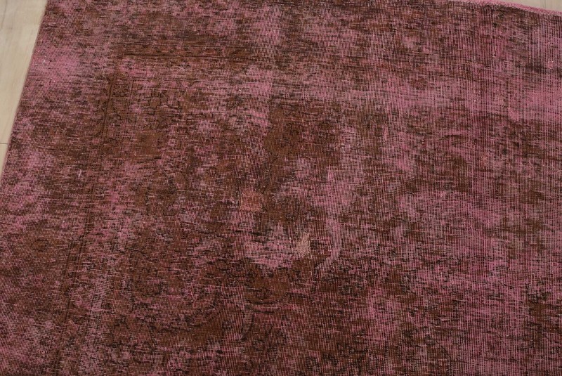 Tabrizi Rug 7'5'' x 10'8'' Pink Wool Vintage Distressed Hand-Knotted Carpet gallery