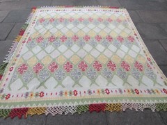 Textile Vintage Traditional Hand Made European White Cotton Textile 240x215cm