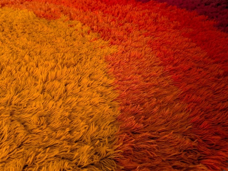 Large Rya Wool Rug "Gotland" Design 9x6 gallery