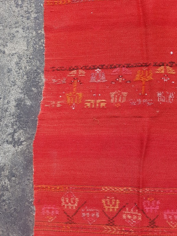 Vintage Handmade Traditional Beautiful Moroccan Kilim Floor Rug Carpet 195x67 cm gallery