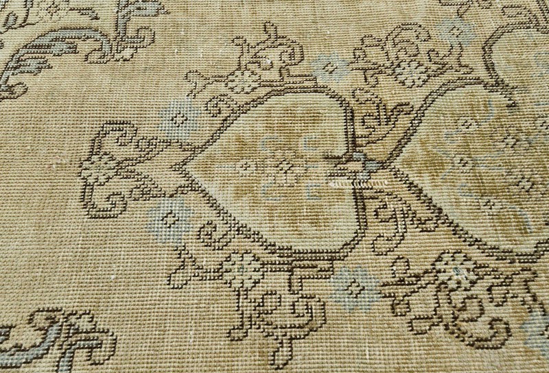 Hand-Knotted Distressed Oriental Rug 5'5X9'5 ft Muted Traditional Floral Carpet gallery