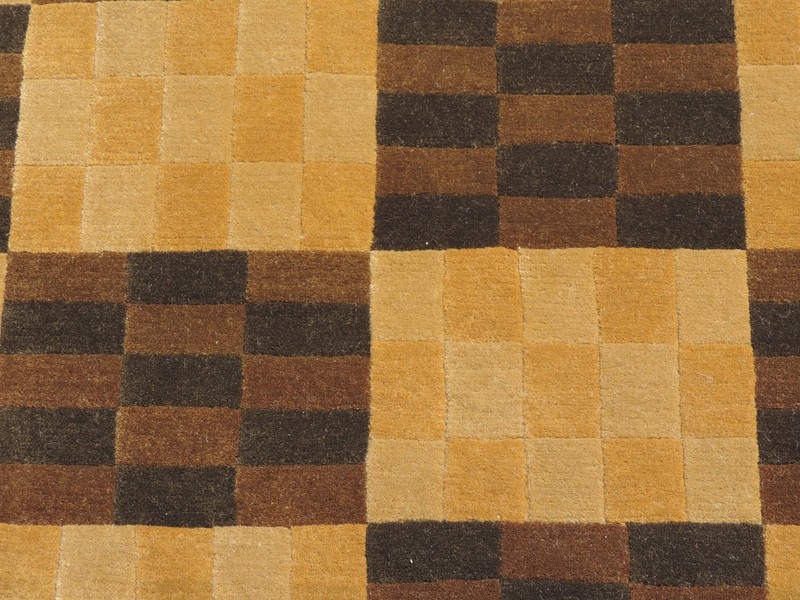 4x6ft. Handmade Checkered Wool Area Rug gallery