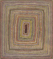 8X8 Vintage American Braided Multicolor Wool & Cotton Area Rug 1935