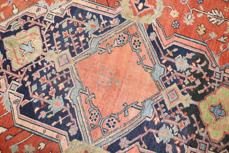 Antique Dated & Signed Heriz Rug 8'3''x11' gallery