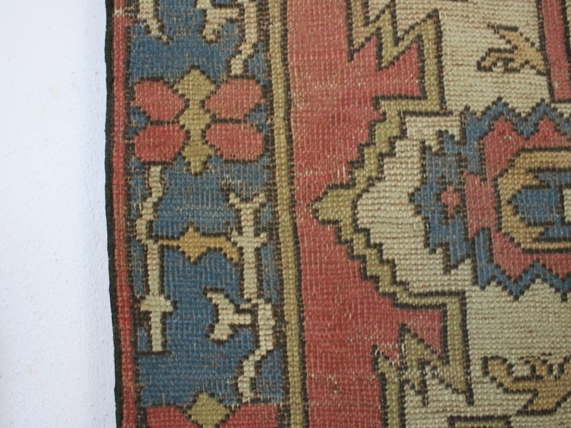 Vintage Turkish Runner 3x9 ft | Handmade Wool Pink Blue Rug | 92x284 cm gallery