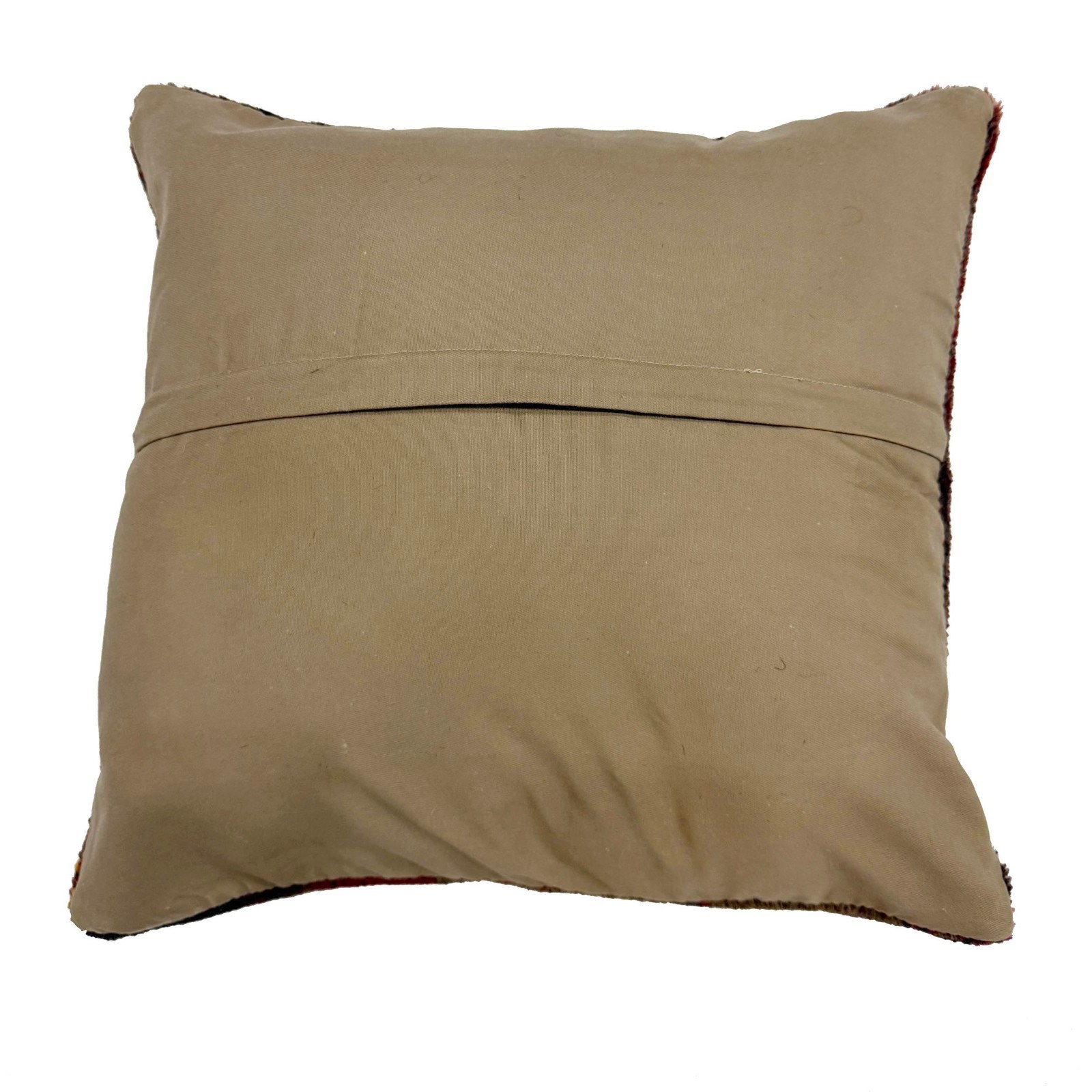 Handmade Overdyed Carpet Cushion Vintage Wool Pillow 1.3x1.3 ft gallery