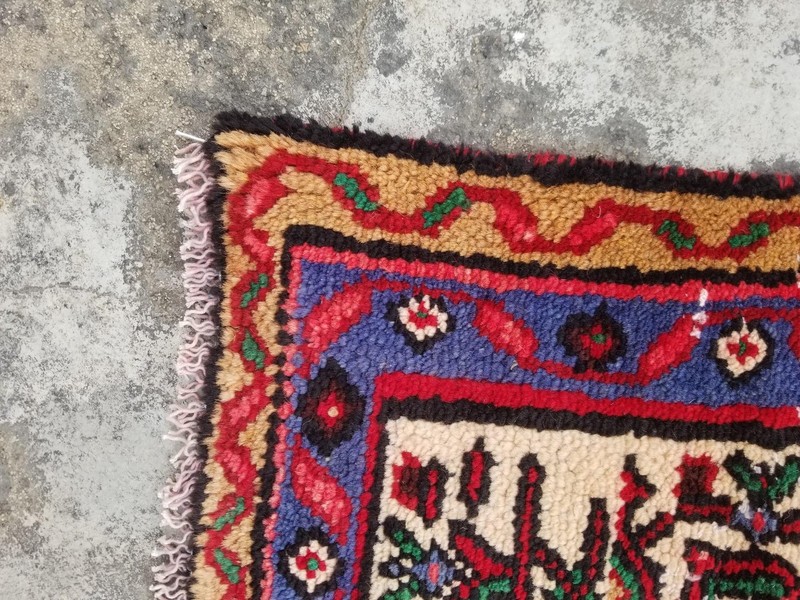 Vintage Traditional Handmade Hamadan Wool Multicolor Rug 318 x 211 cm gallery