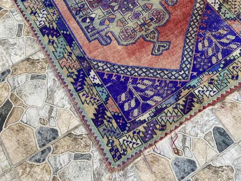3.5 x 6 ft Vintage Turkish Rug | Hand-Knotted Wool Distressed Antique Area Rug gallery