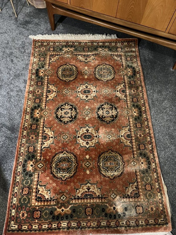 Vintage Turkish Carpet Rug wool Red mid century Retro hand knotted Kayseri gallery