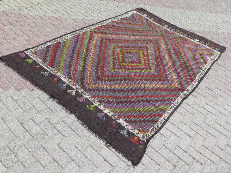 Oversize Rug, Vintage Oushak Rug, Area Rugs, Turkish Rug, Handmade Rug 78"x119" gallery