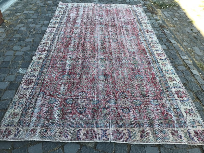 Boho Decor Rug, Oushak Kilim Rug, Turkish Vintage Rug, 5,6 x 10, ft gallery